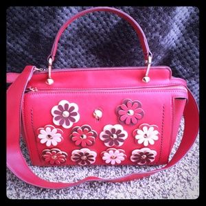 Top Handle Flower Satchel Handbag